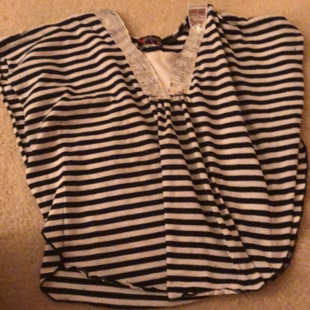 Striped V-neck blouse